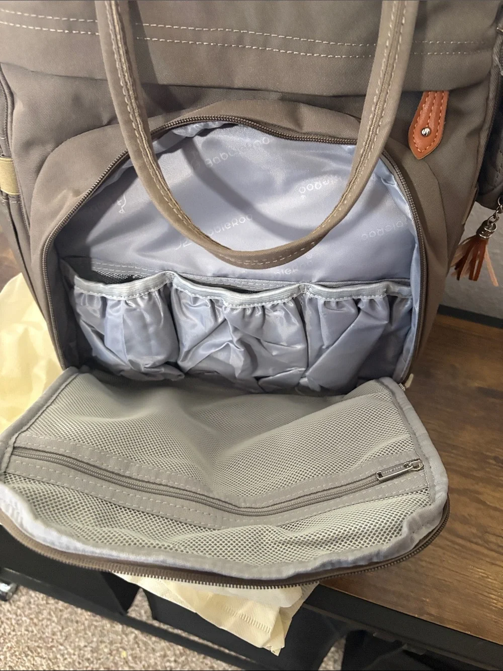BabbleRoo diaper bag with dust cover